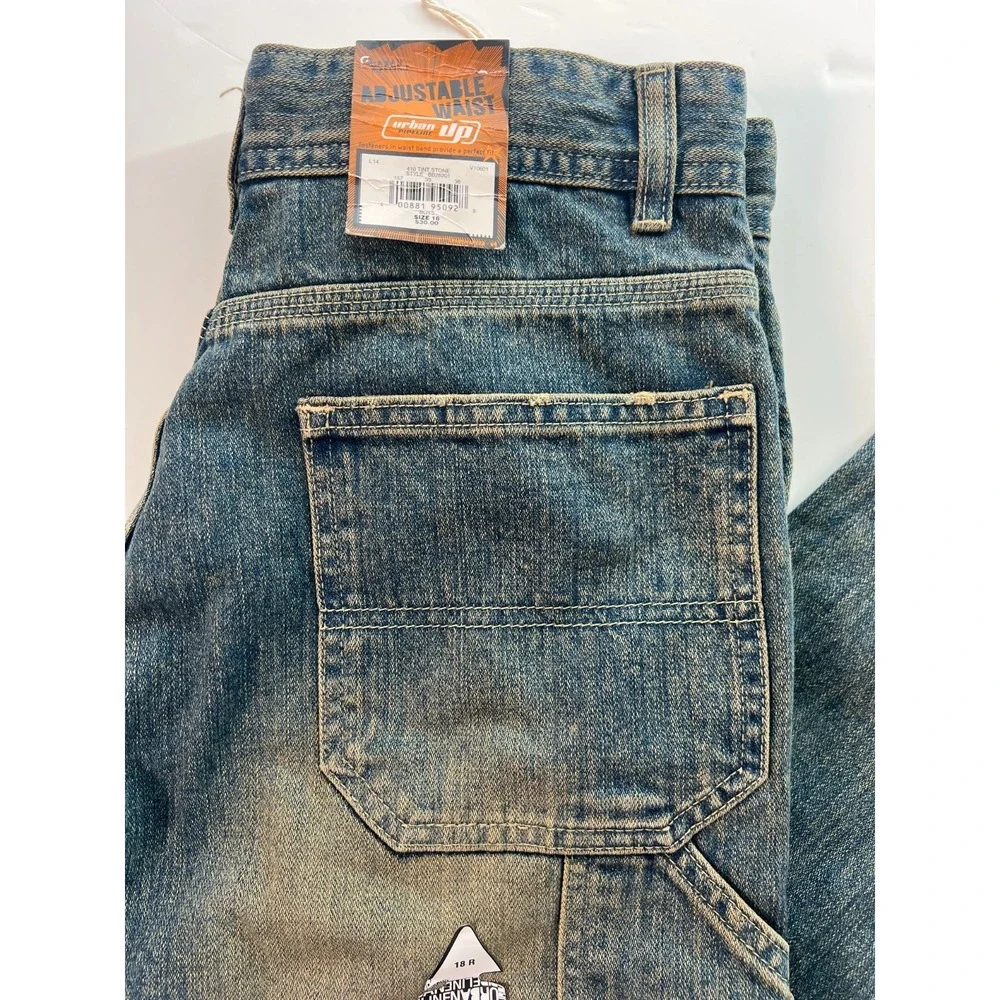 Urban Pipeline Boys Carpenter Jeans‎ Sz 18R Blue Cotton Stone Wash W30 L29 NWT